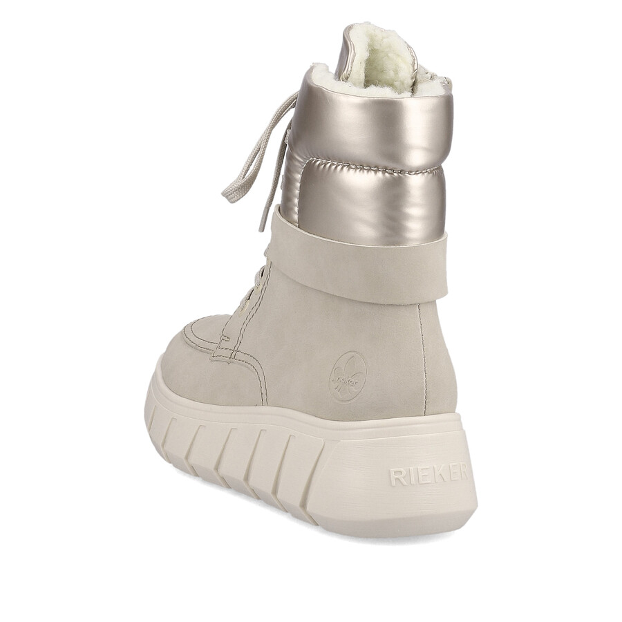 botas beige con cremallera para mujer rieker y3503-62