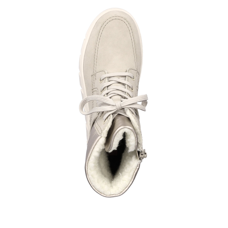 botas beige con cremallera para mujer rieker y3503-62
