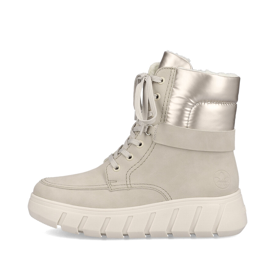 botas beige con cremallera para mujer rieker y3503-62