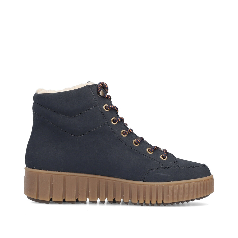 botas azules con cremallera para mujer rieker y6104-14