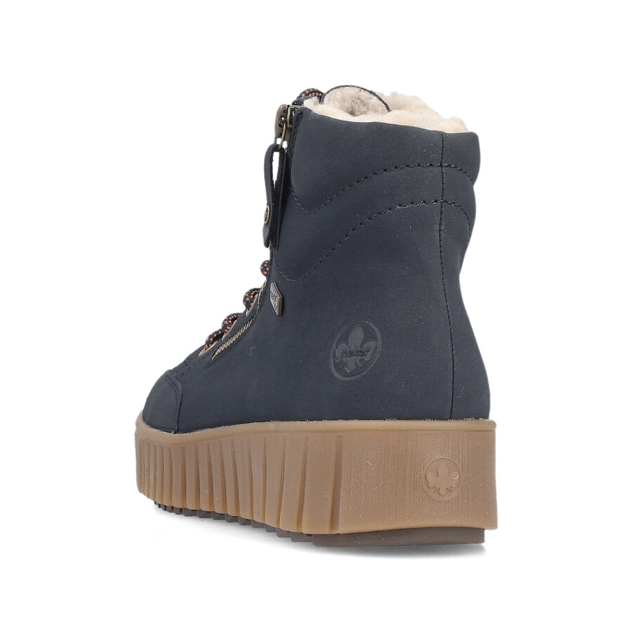botas azules con cremallera para mujer rieker y6104-14
