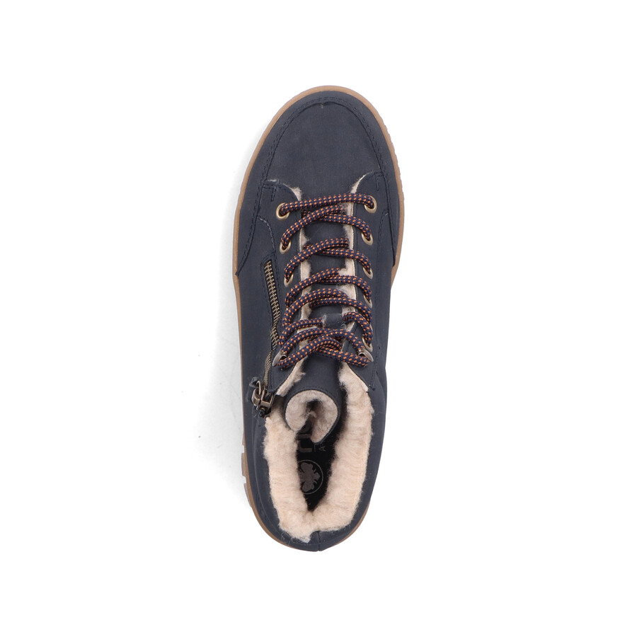 botas azules con cremallera para mujer rieker y6104-14