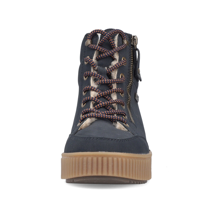 botas azules con cremallera para mujer rieker y6104-14