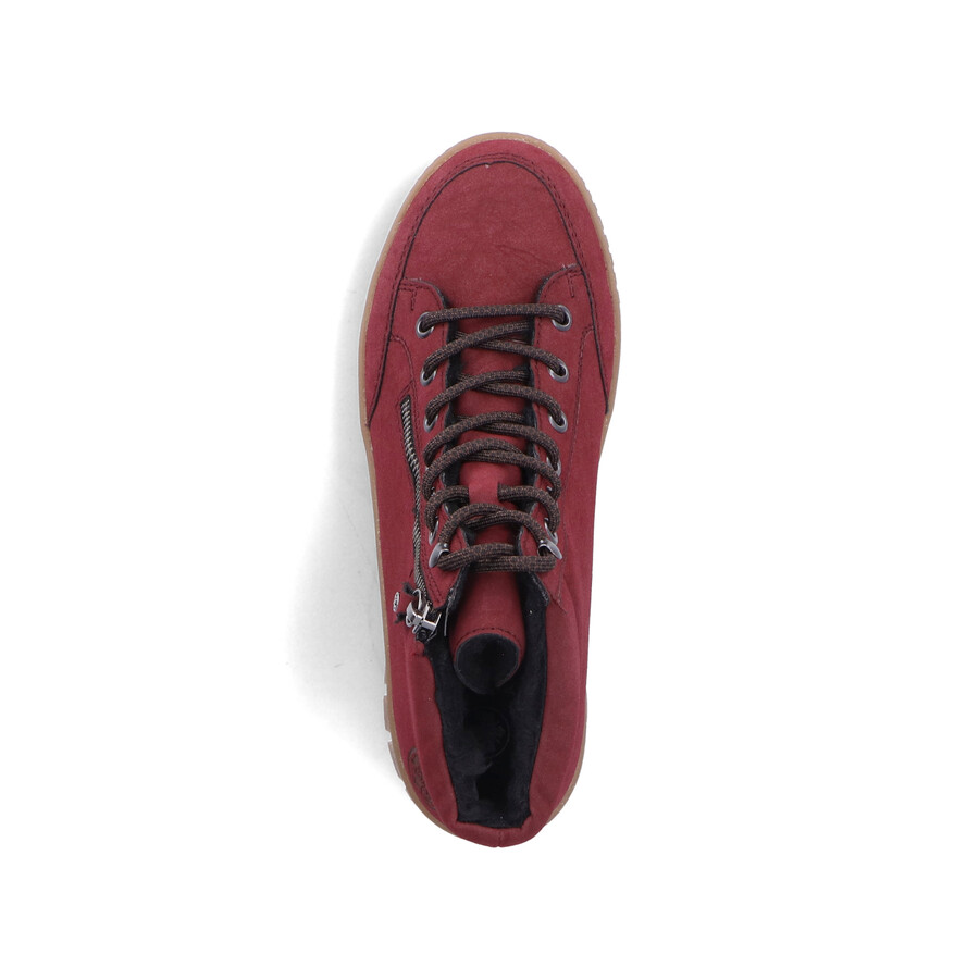 botas rojas con cremallera para mujer rieker y6104-35