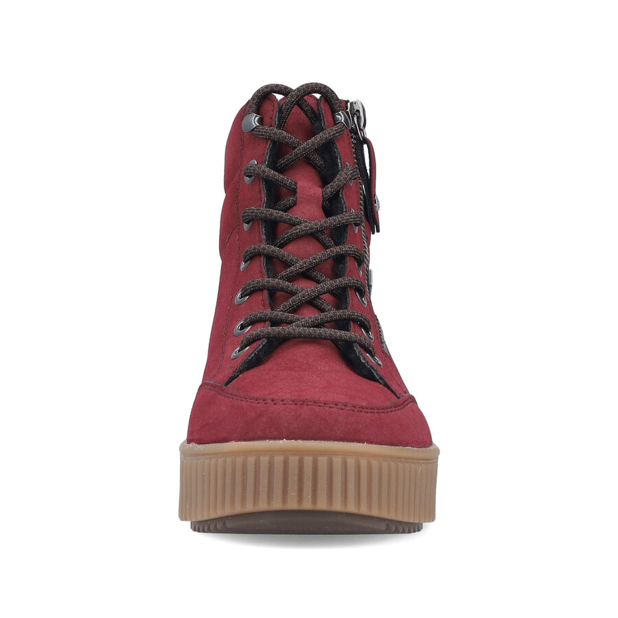 botas rojas con cremallera para mujer rieker y6104-35