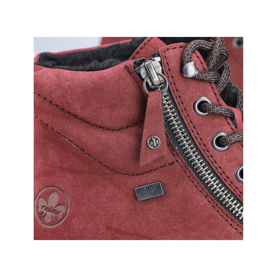 botas rojas con cremallera para mujer rieker y6104-35