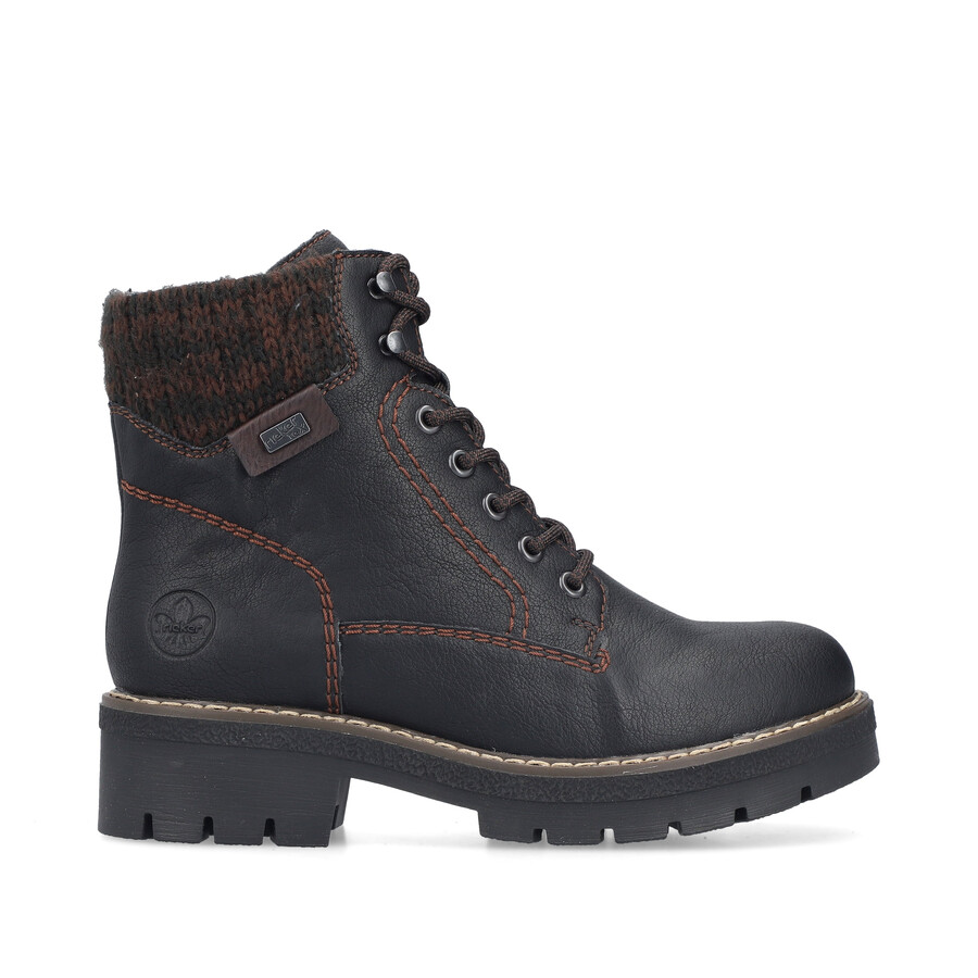 botas negras con cremallera para mujer rieker y8130-00