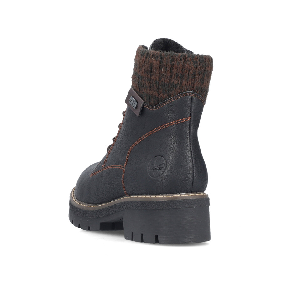 botas negras con cremallera para mujer rieker y8130-00