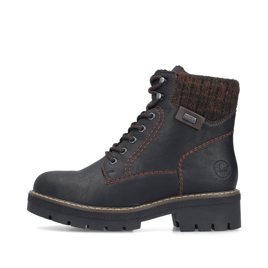 botas negras con cremallera para mujer rieker y8130-00
