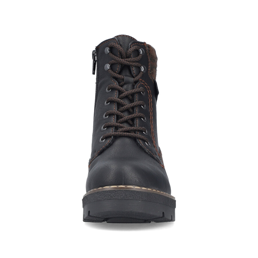 botas negras con cremallera para mujer rieker y8130-00