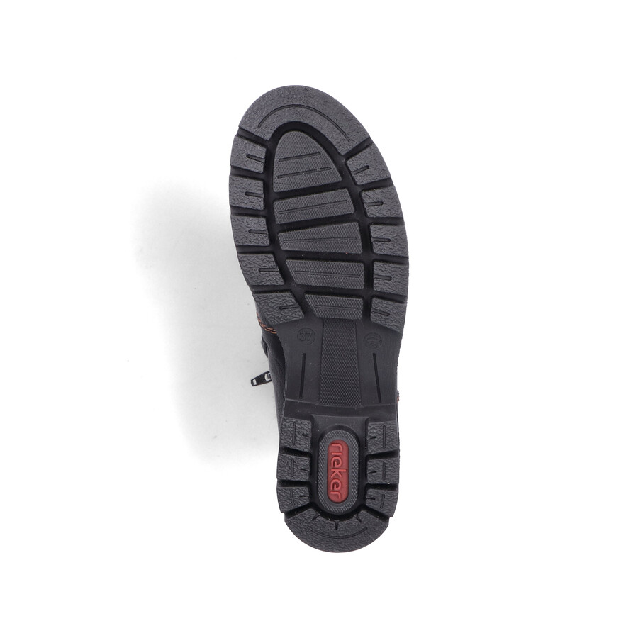 botas negras con cremallera para mujer rieker y8130-00