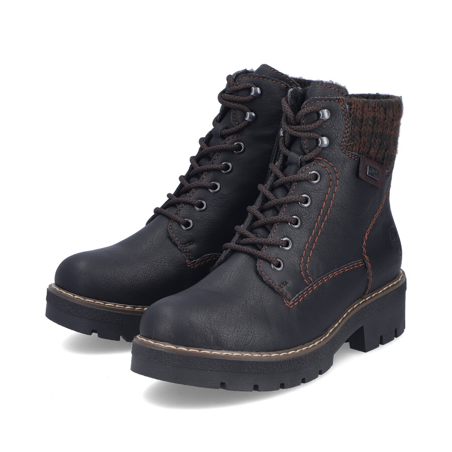 botas negras con cremallera para mujer rieker y8130-00