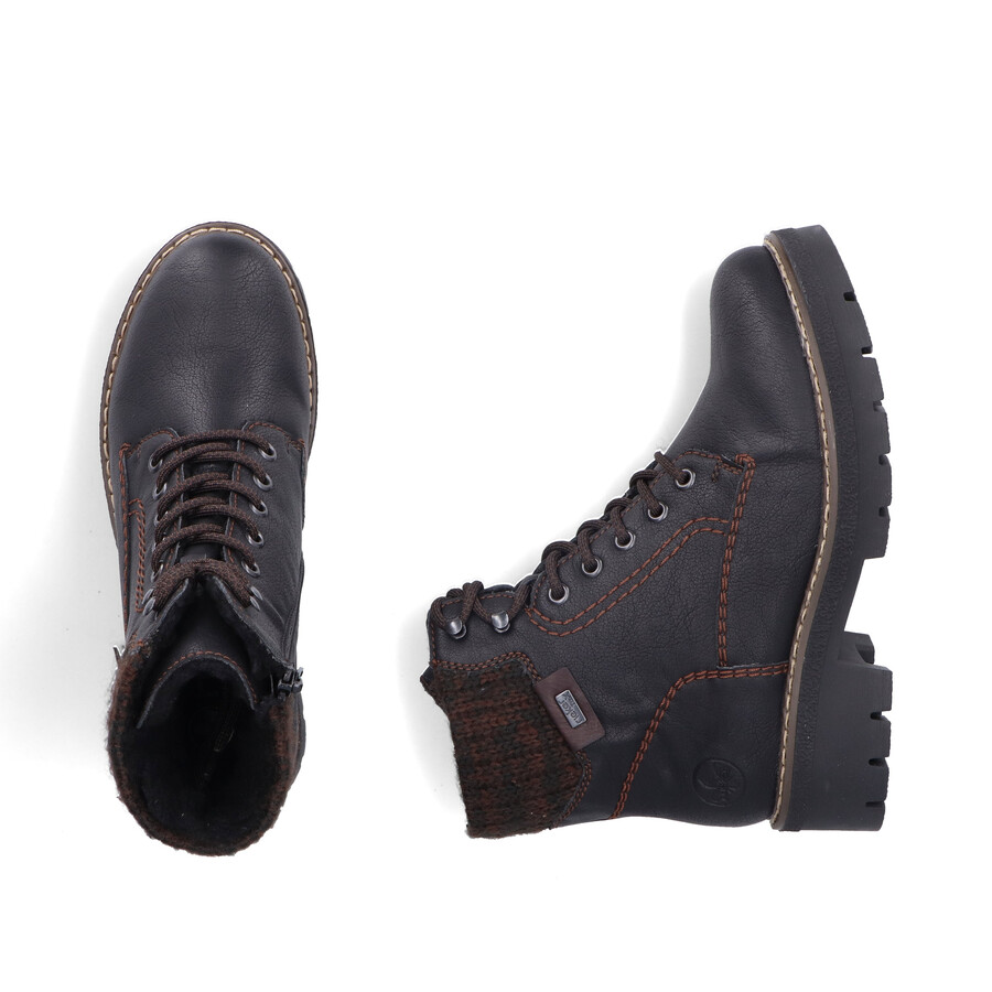 botas negras con cremallera para mujer rieker y8130-00