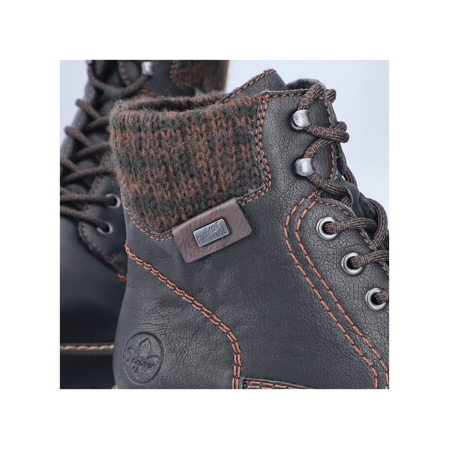 botas negras con cremallera para mujer rieker y8130-00