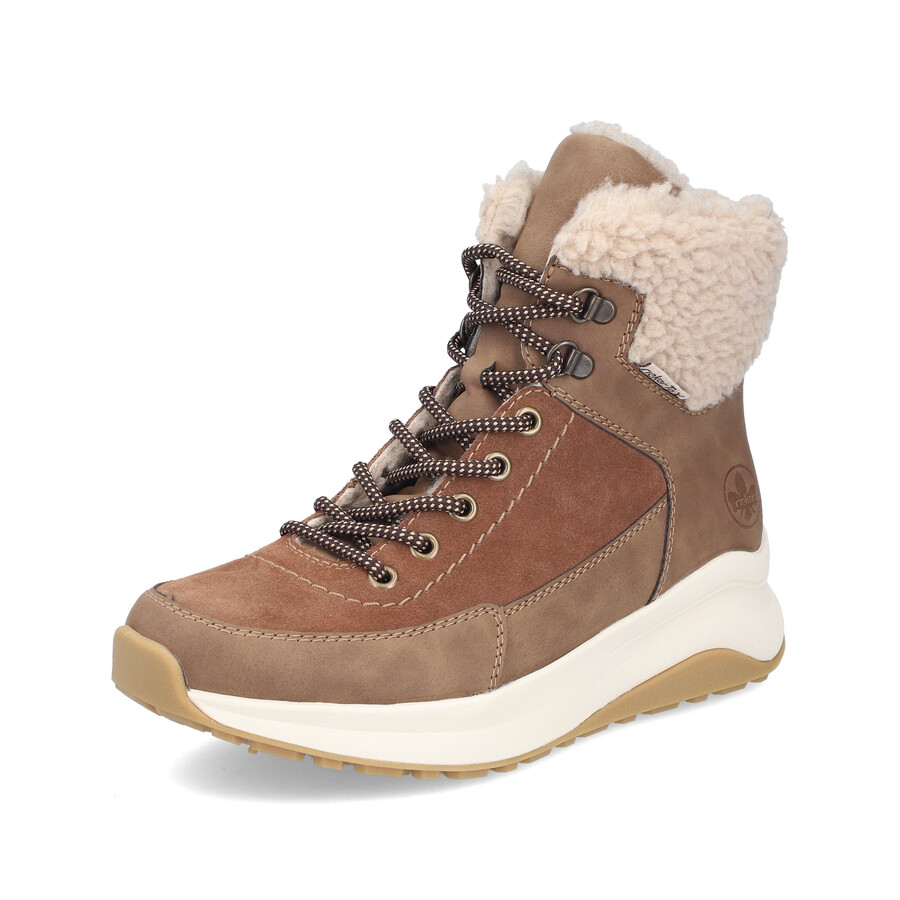 botas marrones con cremallera para mujer rieker z0920-24