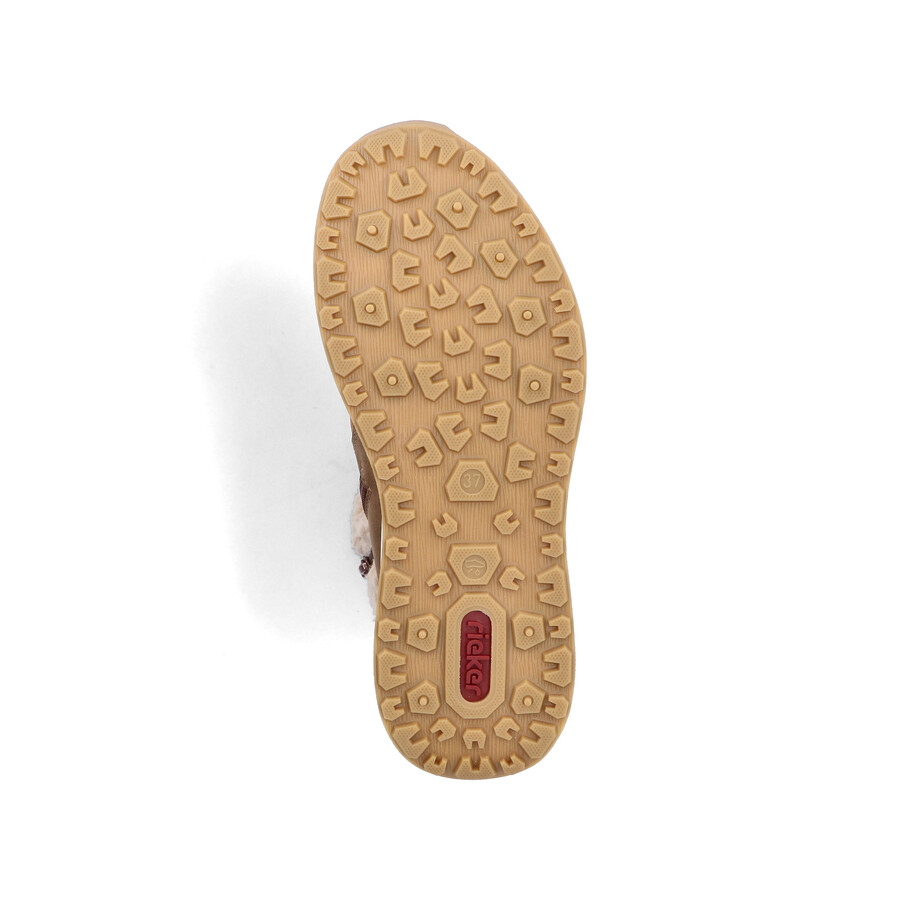 botas marrones con cremallera para mujer rieker z0920-24