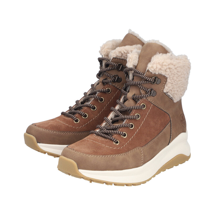 botas marrones con cremallera para mujer rieker z0920-24