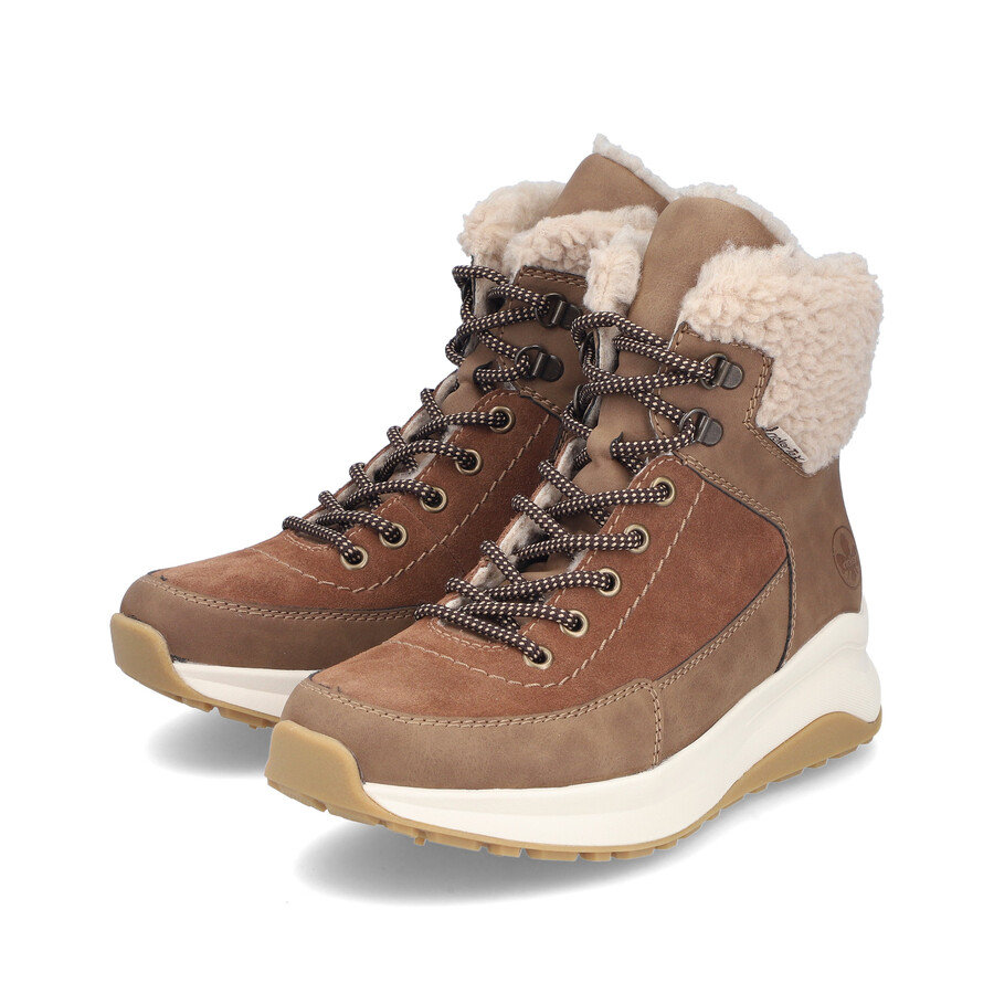botas marrones con cremallera para mujer rieker z0920-24