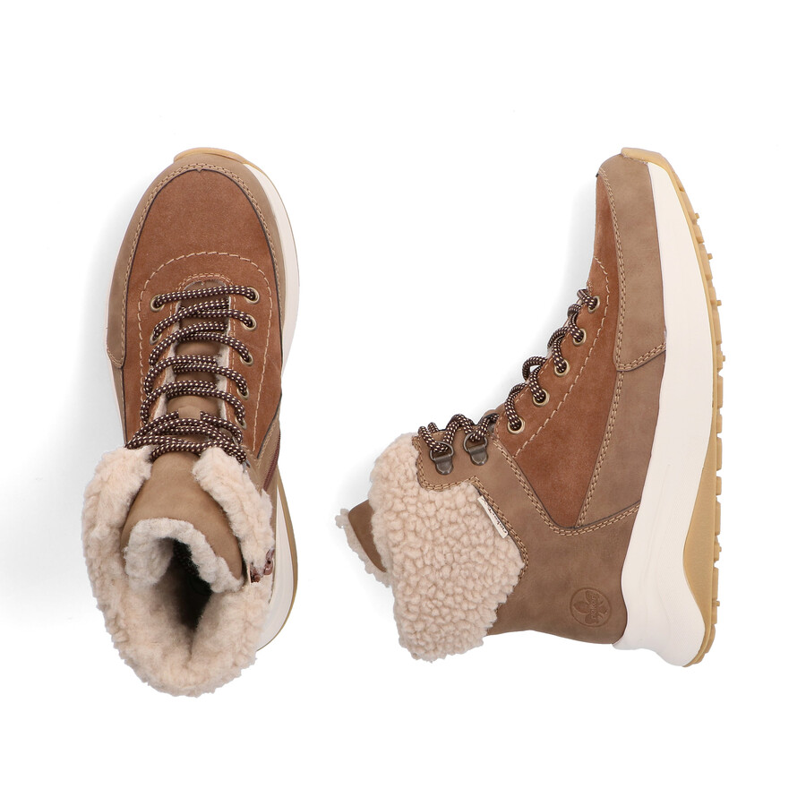 botas marrones con cremallera para mujer rieker z0920-24