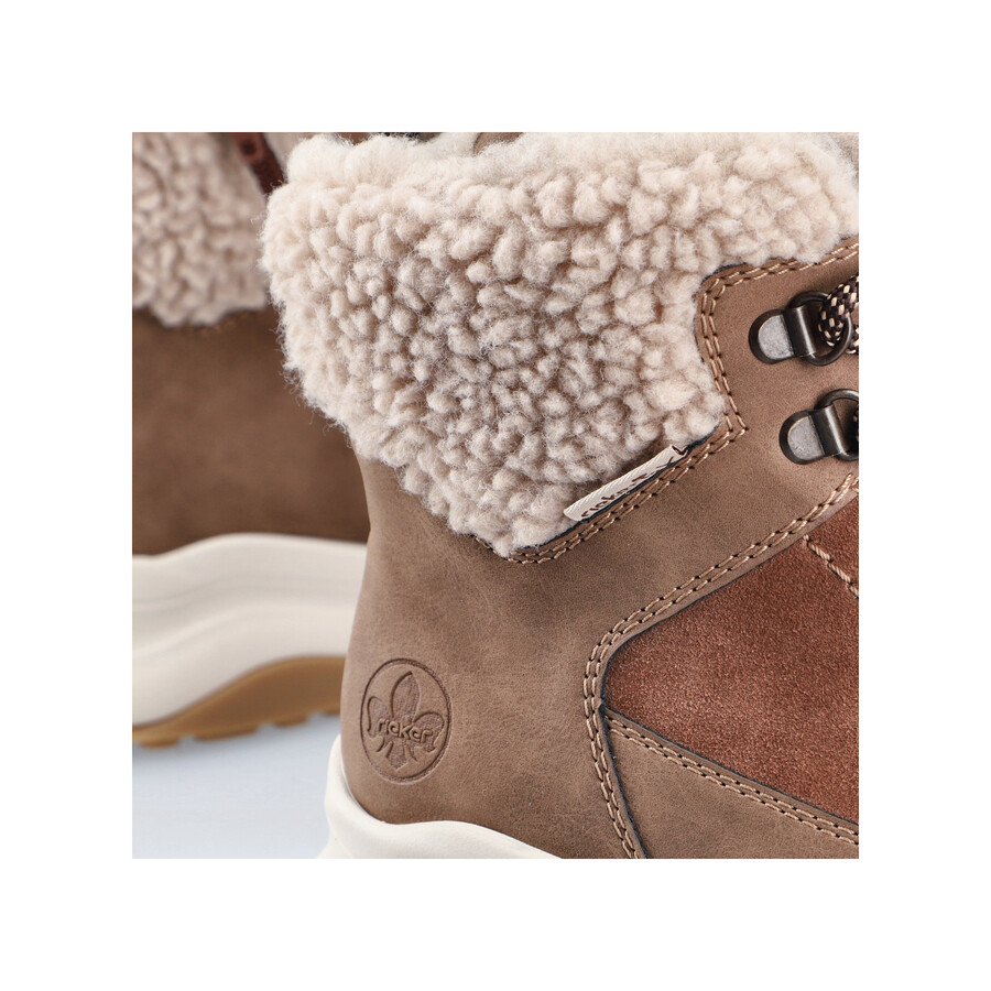 botas marrones con cremallera para mujer rieker z0920-24