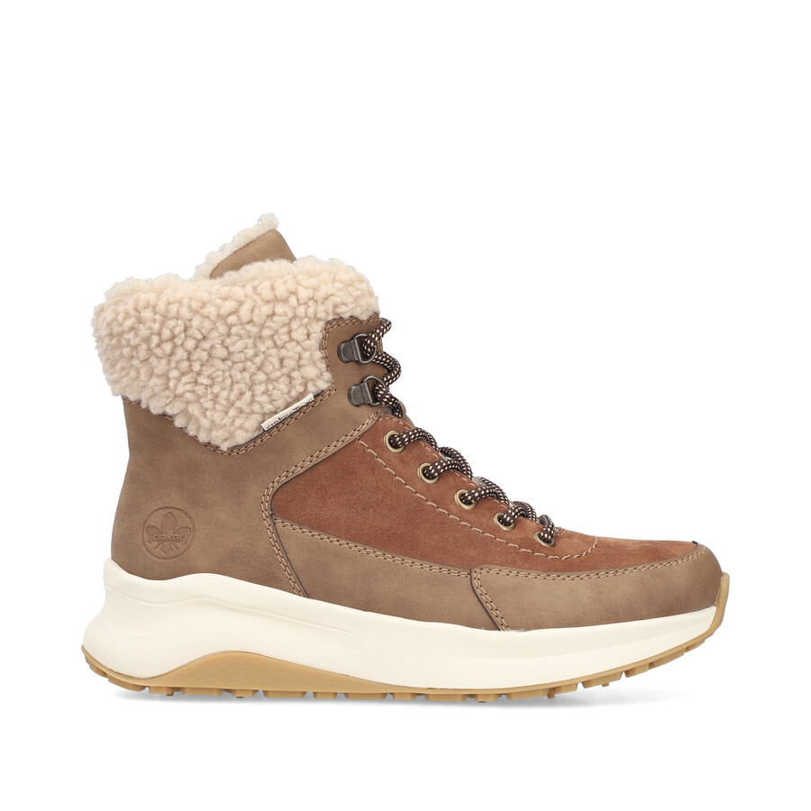 botas marrones con cremallera para mujer rieker z0920-24