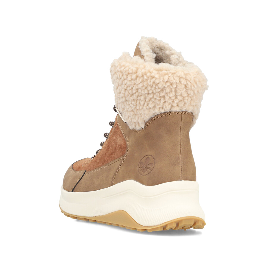 botas marrones con cremallera para mujer rieker z0920-24