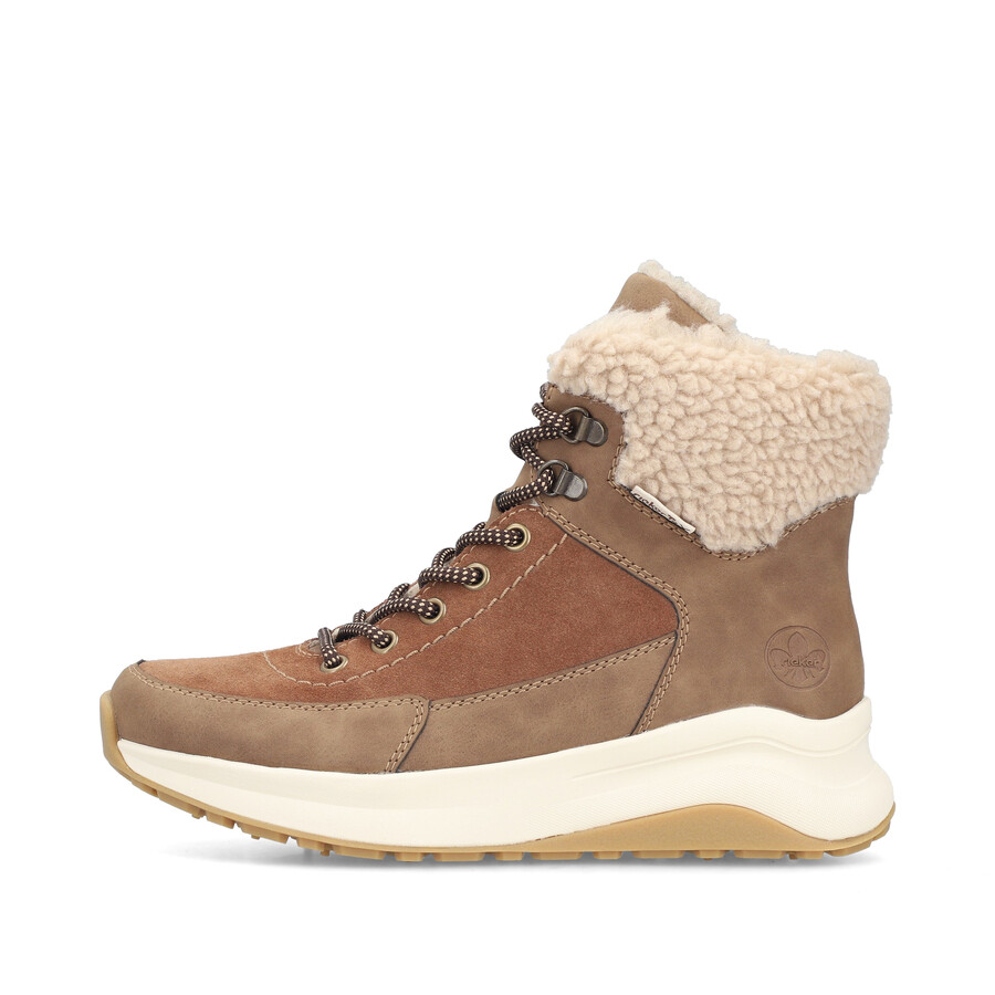 botas marrones con cremallera para mujer rieker z0920-24