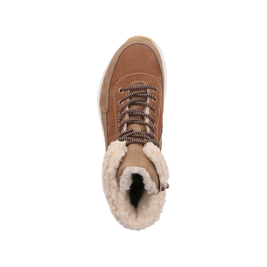 botas marrones con cremallera para mujer rieker z0920-24