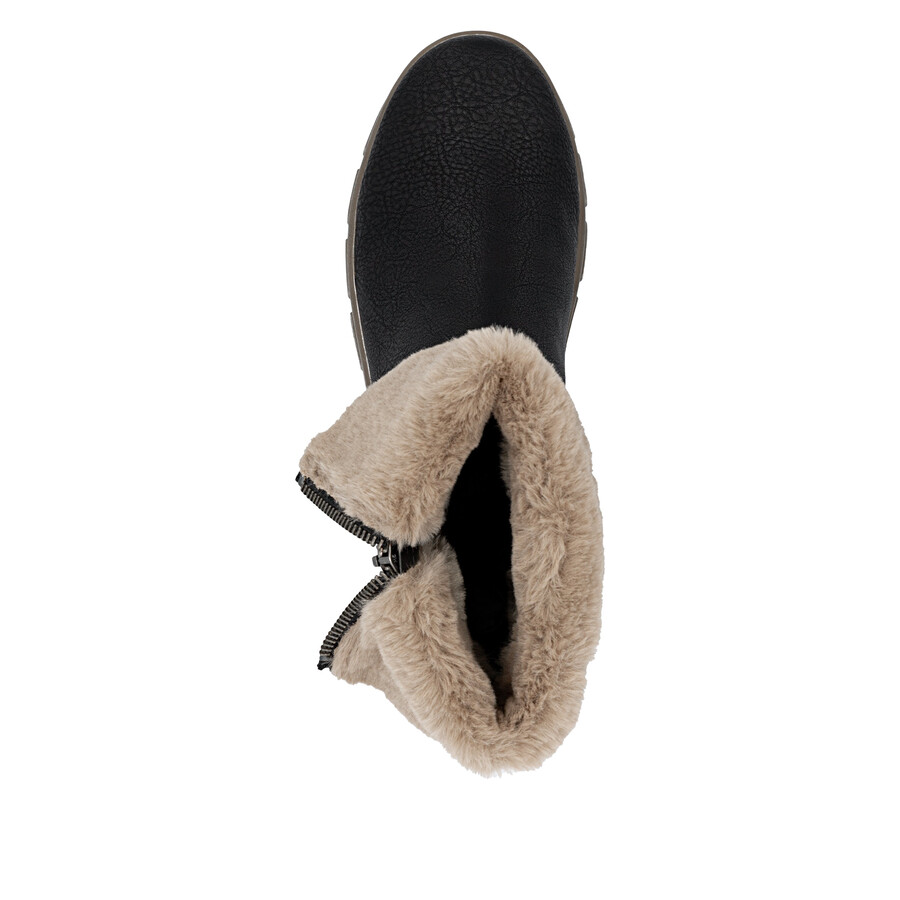 botas negras con cremallera para mujer rieker z1182-00