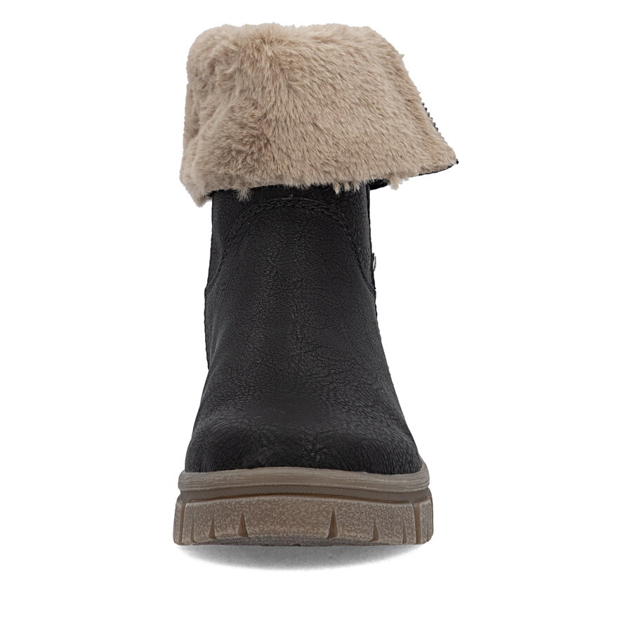 botas negras con cremallera para mujer rieker z1182-00