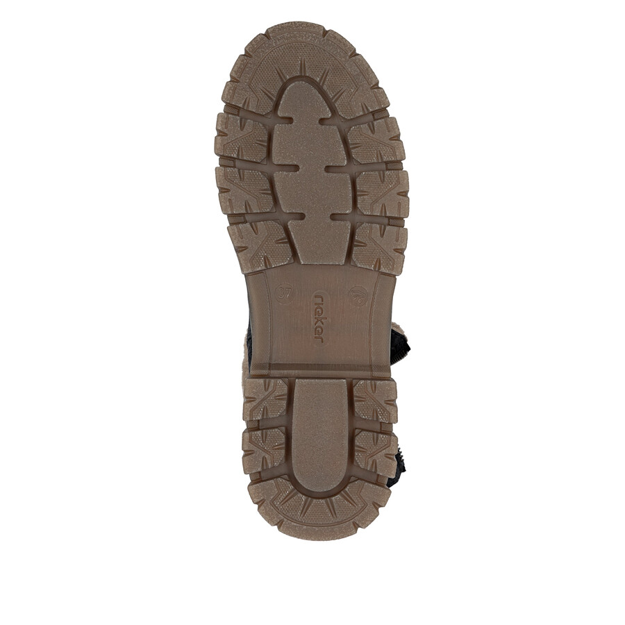 botas negras con cremallera para mujer rieker z1182-00