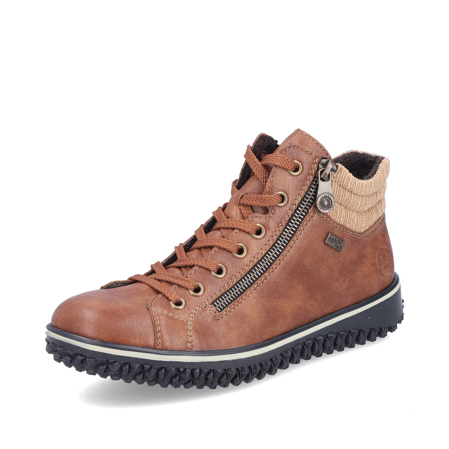 botas marrones con cremallera para mujer rieker z4263-24