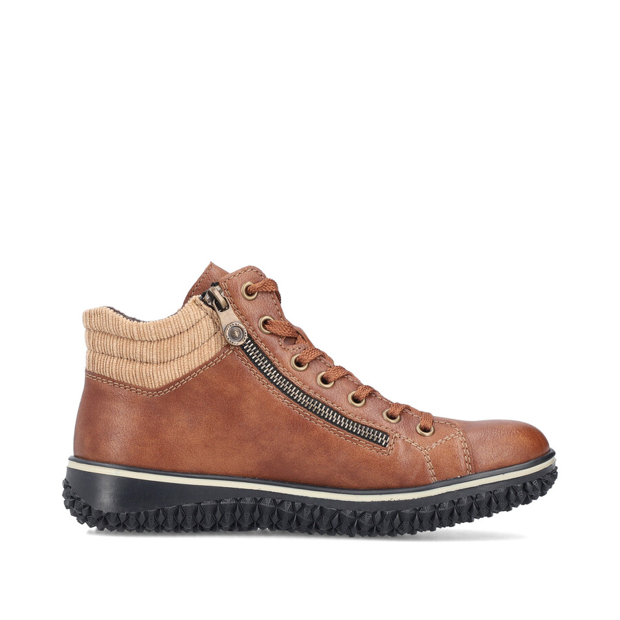 botas marrones con cremallera para mujer rieker z4263-24