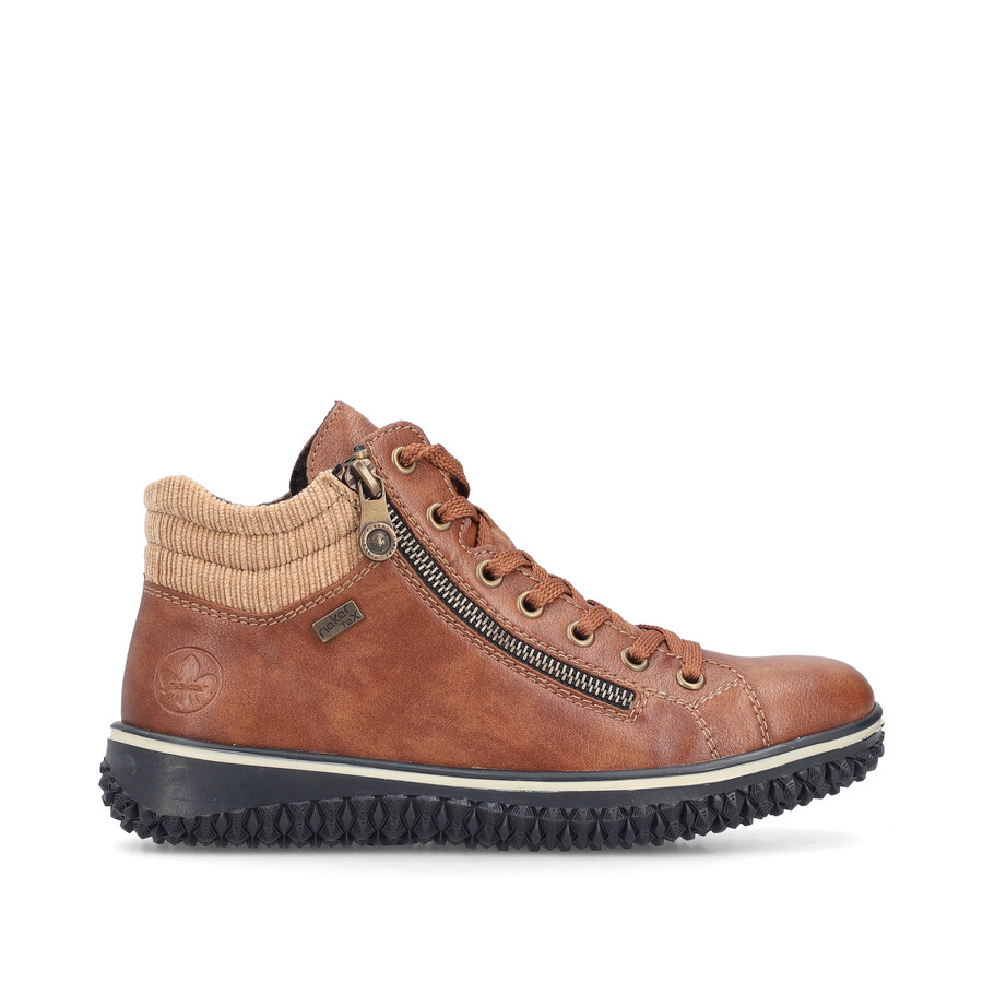 botas marrones con cremallera para mujer rieker z4263-24