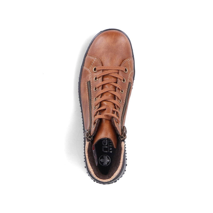 botas marrones con cremallera para mujer rieker z4263-24
