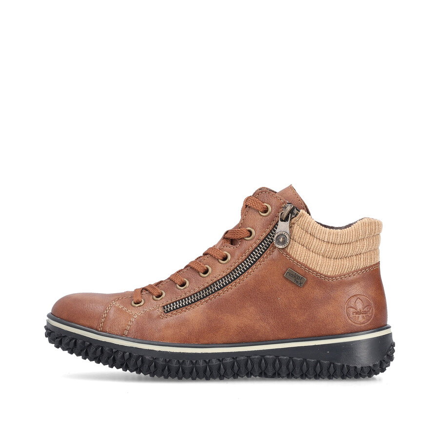 botas marrones con cremallera para mujer rieker z4263-24