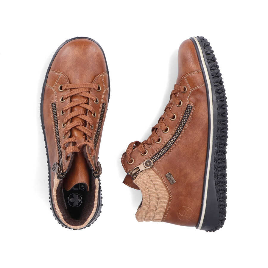 botas marrones con cremallera para mujer rieker z4263-24