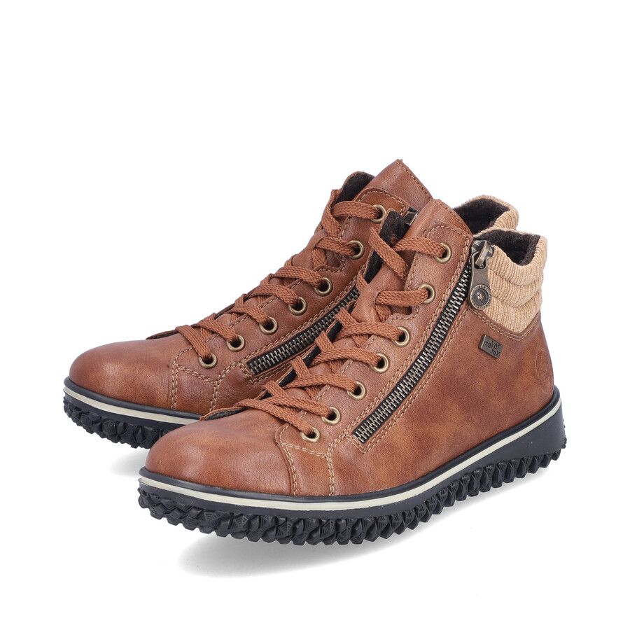 botas marrones con cremallera para mujer rieker z4263-24