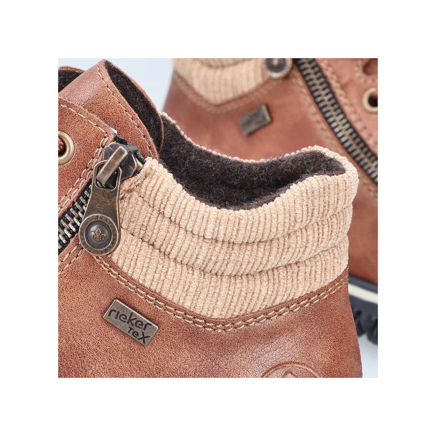 botas marrones con cremallera para mujer rieker z4263-24