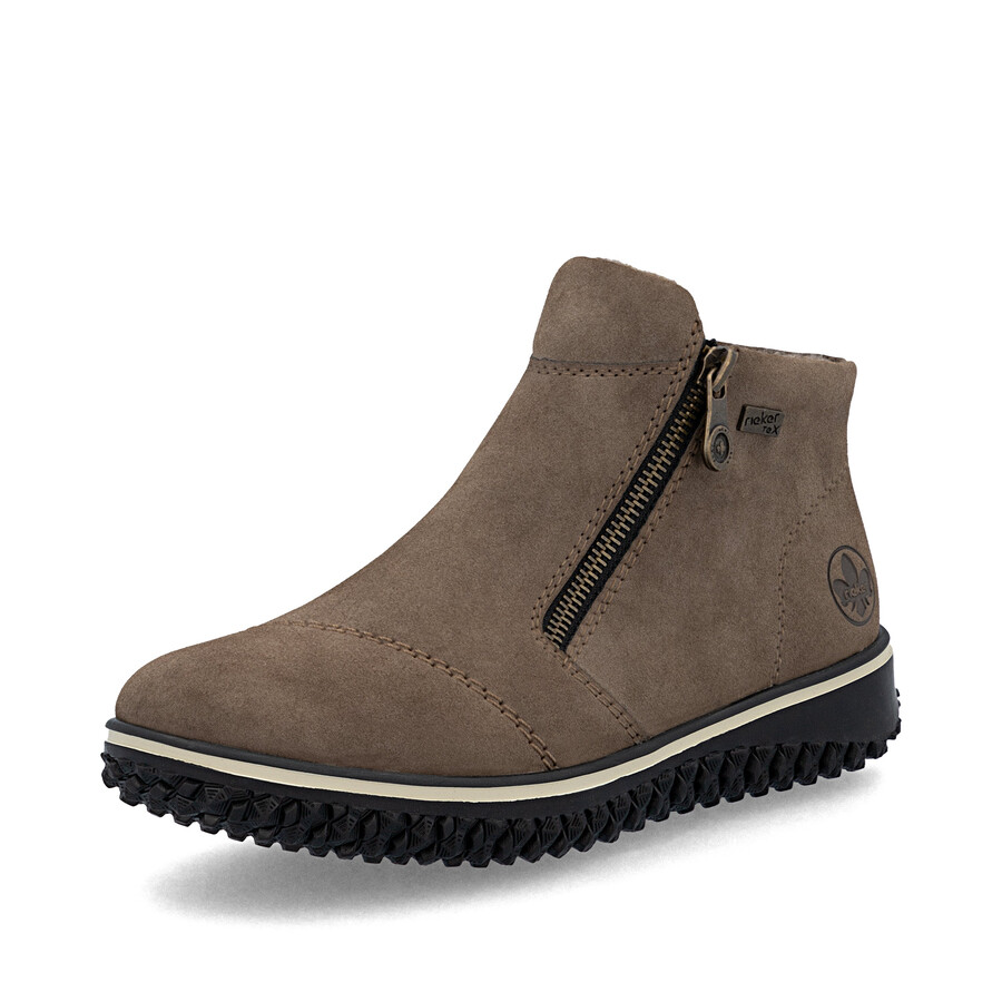 botas marrones con cremallera para mujer rieker z4265-24