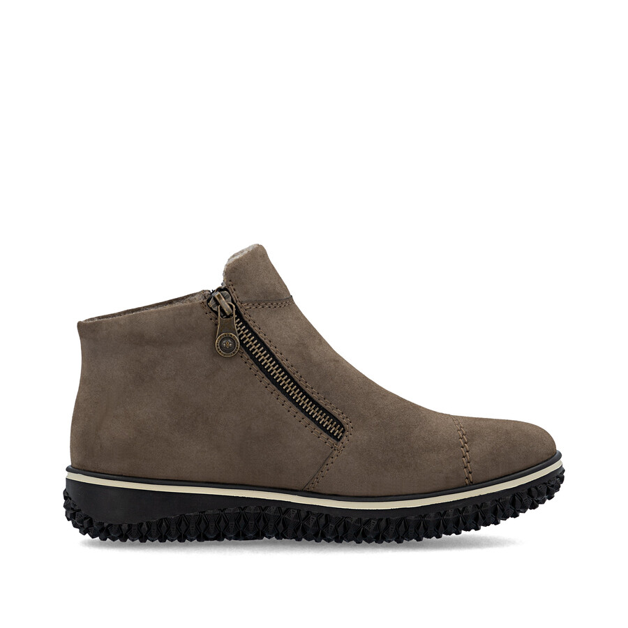 botas marrones con cremallera para mujer rieker z4265-24