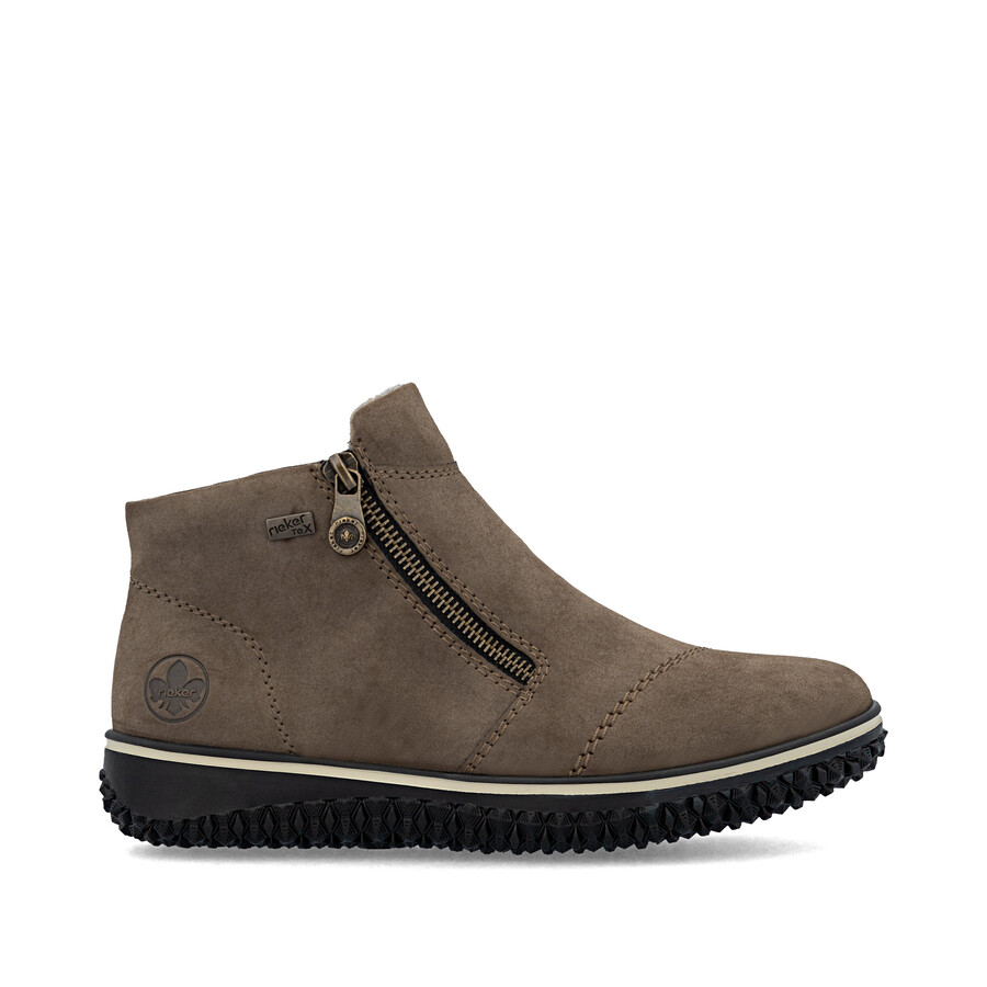botas marrones con cremallera para mujer rieker z4265-24