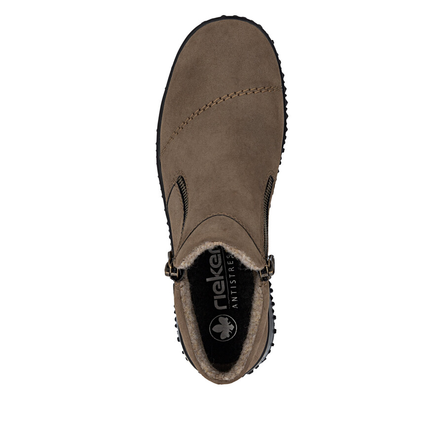 botas marrones con cremallera para mujer rieker z4265-24