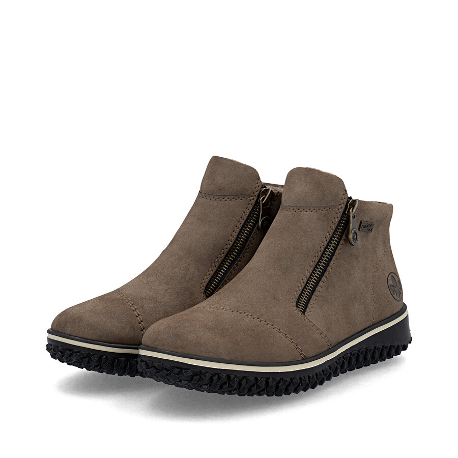 botas marrones con cremallera para mujer rieker z4265-24