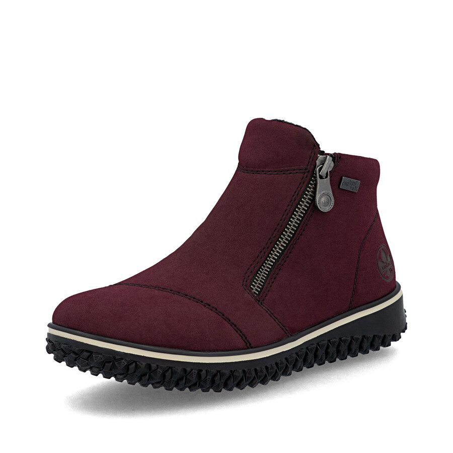 botas rojas con cremallera para mujer rieker z4265-35
