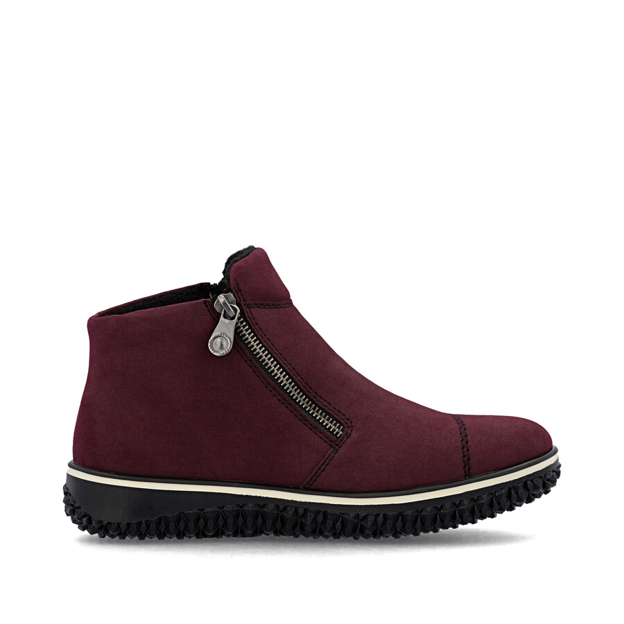 botas rojas con cremallera para mujer rieker z4265-35