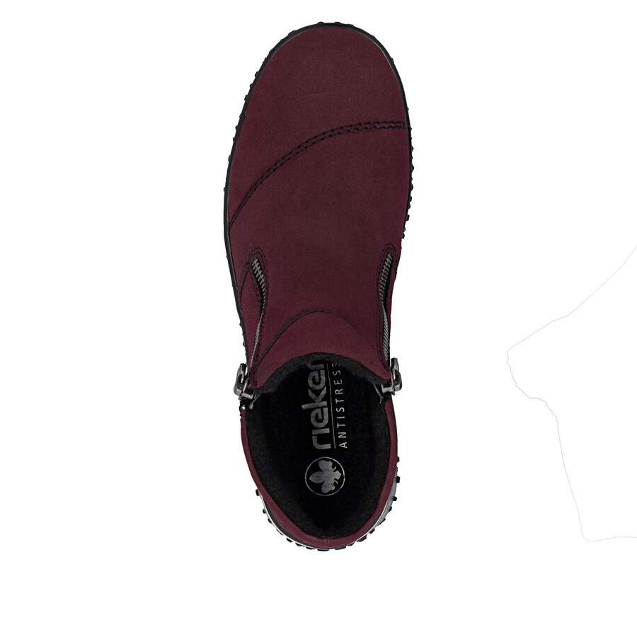 botas rojas con cremallera para mujer rieker z4265-35