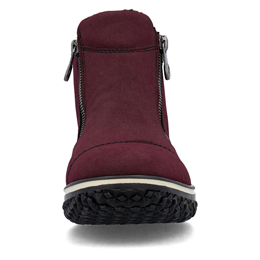 botas rojas con cremallera para mujer rieker z4265-35