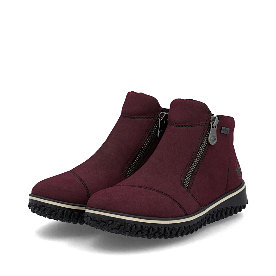 botas rojas con cremallera para mujer rieker z4265-35