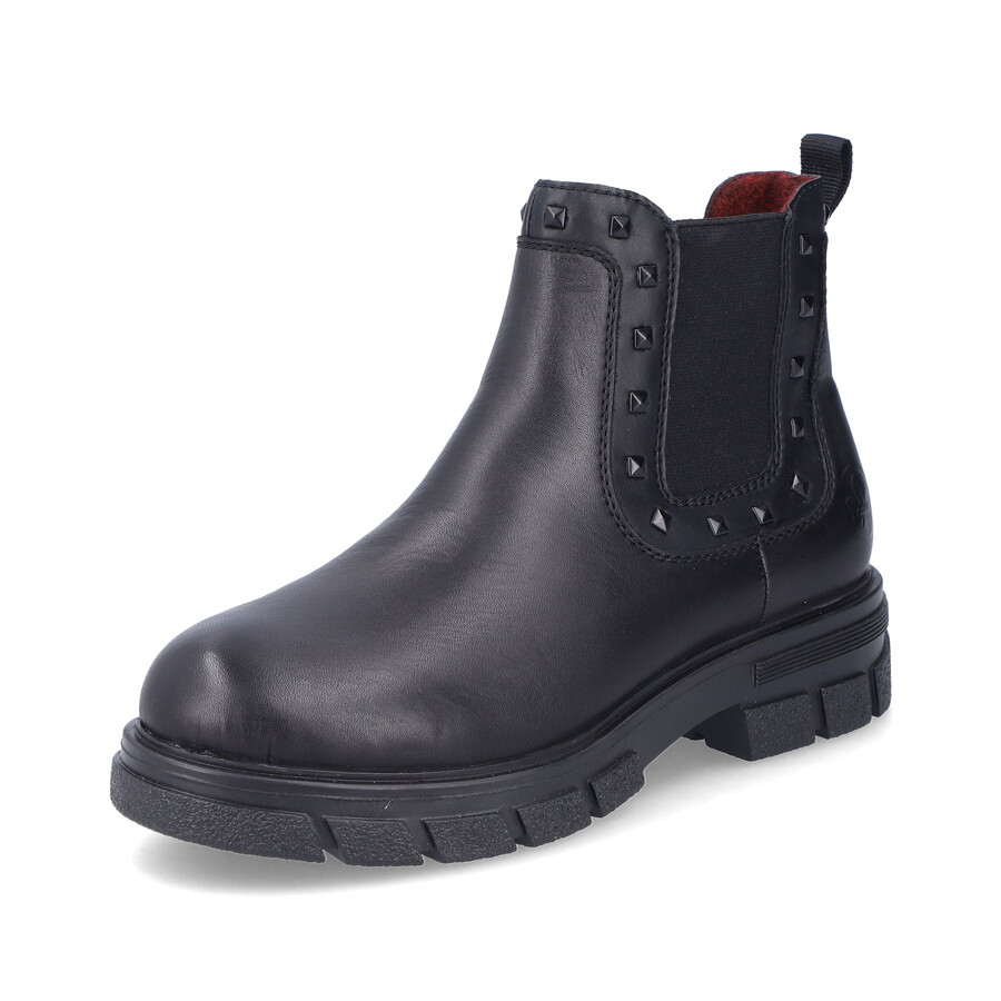 botas negras con cremallera para mujer rieker z9154-00